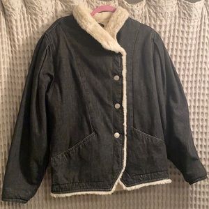 ISABEL MARANT FAUX FUR DENIM JACKET